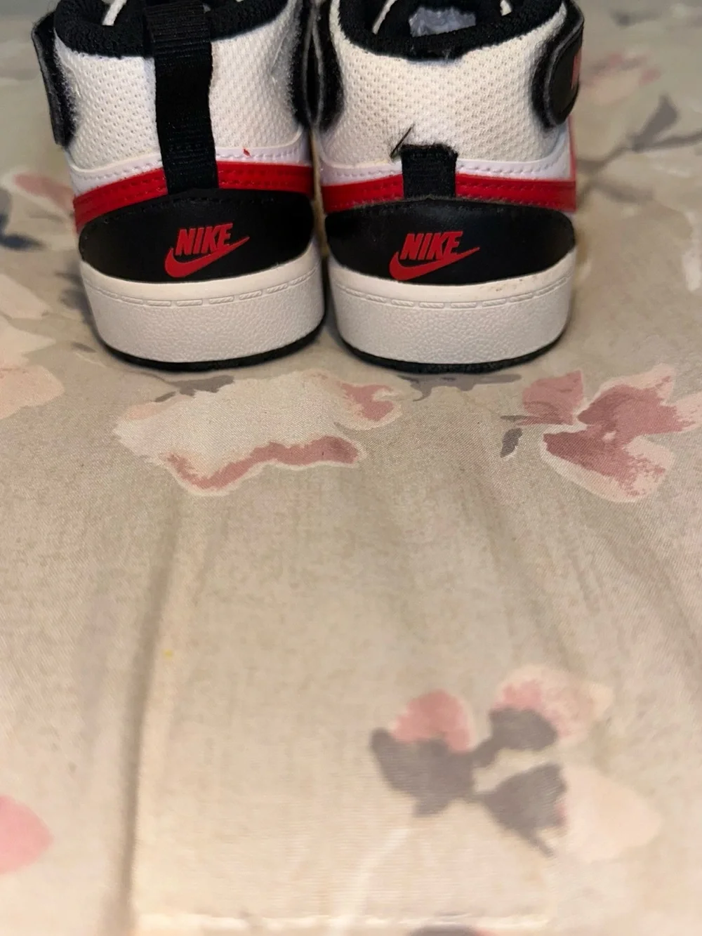 Nike White Black Red Baby High-Top Sneakers